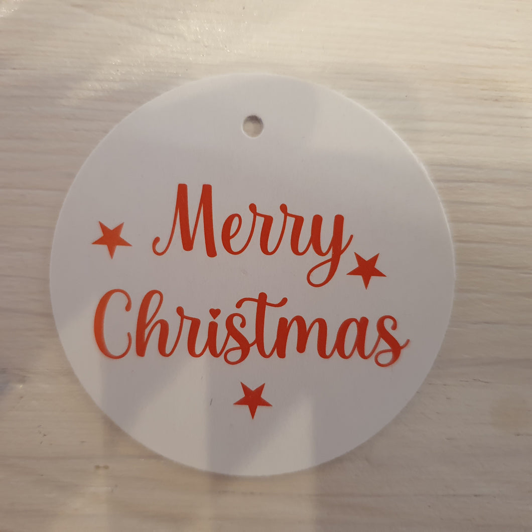 Gift Stickers-  Merry Christmas  White Round
