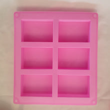 Load image into Gallery viewer, Mould Silicone Soap Mould - 6 Pink Rectangle Soap 00450
