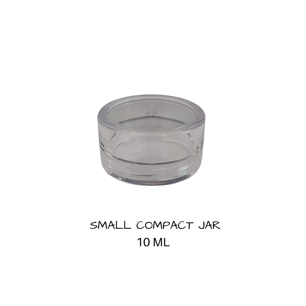Plastic Flat Base Jar 10 mls Clear  Lid