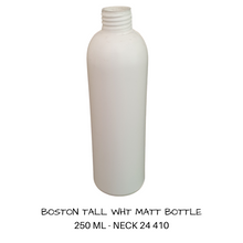 Load image into Gallery viewer, Plastic Boston Tall Bottle White 250 mls
