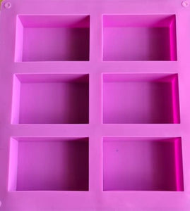 Mould Silicone Soap Mould - 6 Pink Rectangle Soap 00450